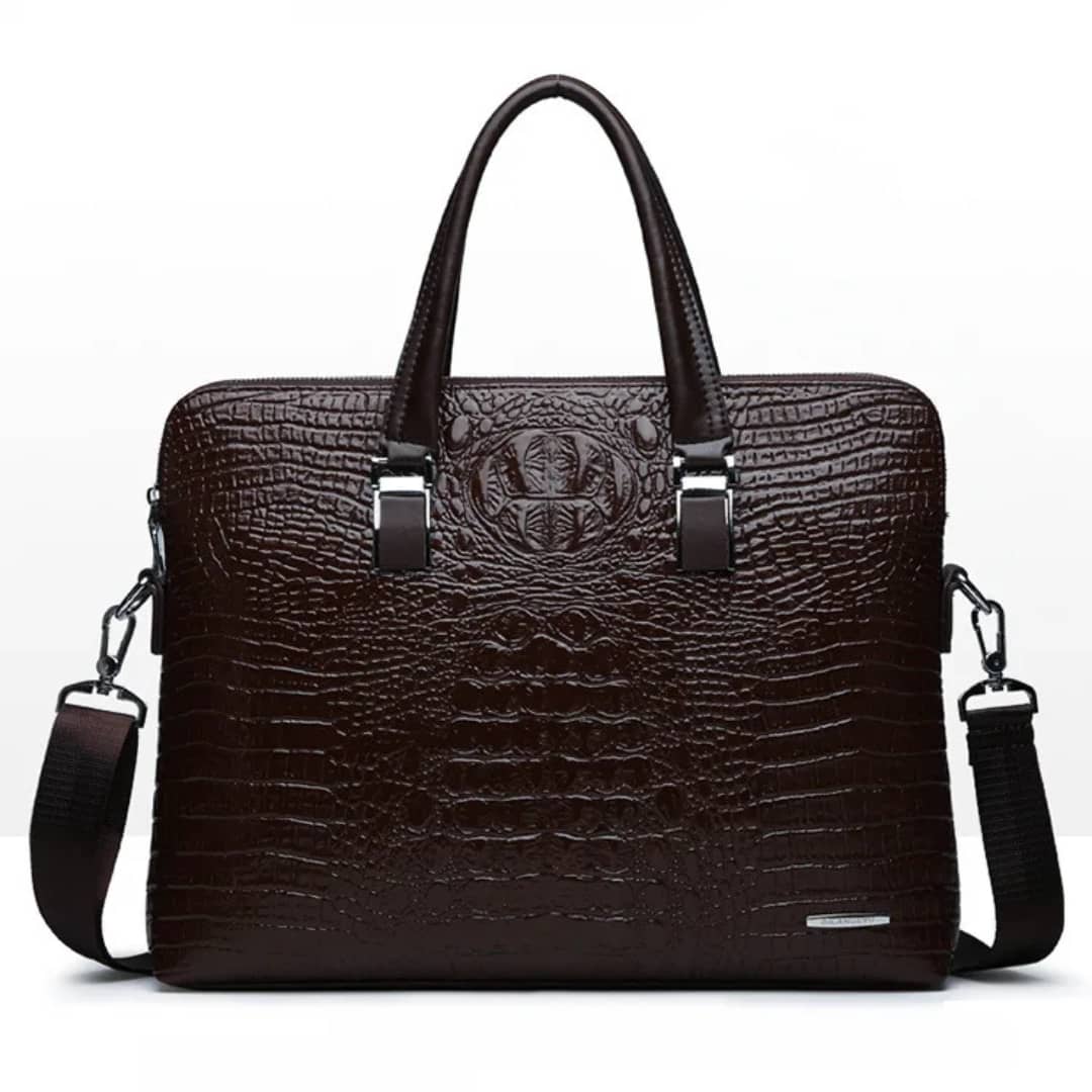Sac Business Premium – Cuir Luxe Motif Crocodile (Édition Haute Gamme)