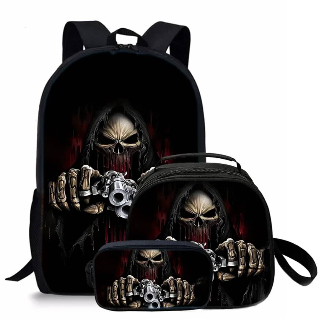Pack Scolaire 3-en-1 – Design Skull Intense